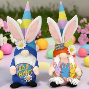Bunny Gnomes 13" Easter Decorations NWT